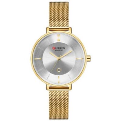 Ladies Dress Mesh Watches Fashion Slim Stainless Steel Wrist Watch For Women CURREN Female Quartz Clock Montre Femme 9037