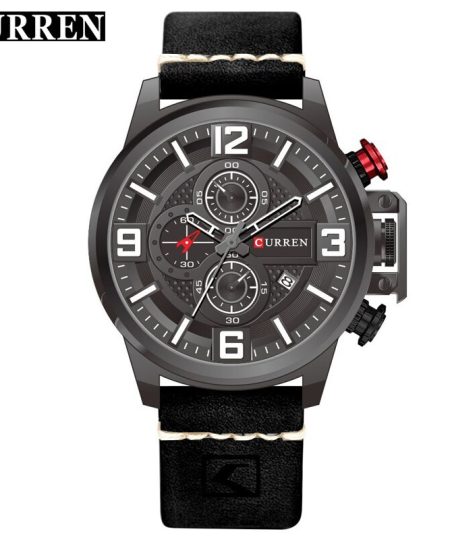CURREN 8278 Business Style Men Watch Chronograph Genuine Leather Band Quartz Watch