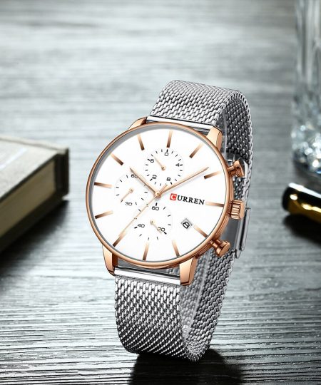 URREN 8339 Brand Men Sport Watches Men's Quartz Watch Stainless Steel Waterproof Watch relogio masculino Clock Male