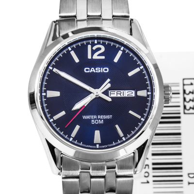 Watch Casio MTP1335D-2A2 Men’s Stainless Steel Black Dial Analog Day Date Dress Watch
