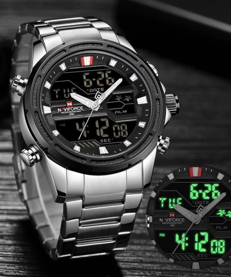 NAVIFORCE 9138 Watches For Men Luxury Brand Quartz Wristwatch Military Waterproof LED Digital Sport Man Clock Relogio Masculino
