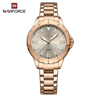 NAVIFORCE NF 5022 Ladies Luxury Watch Stainless Steel – Silver White