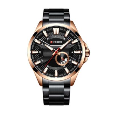 Curren Silver Black Watches Men’s Fashion Causal Quartz Wristwatch Stainless Steel Band Clock Male Watch Reloj Hombres